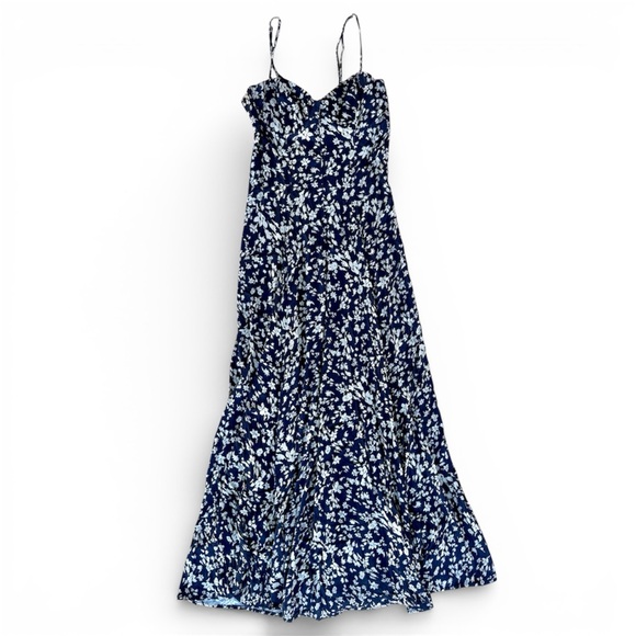 Free People Under the Moonlight Maxi Dress Navy Blue Floral Maxi Dress Blue 6 - Picture 3 of 9